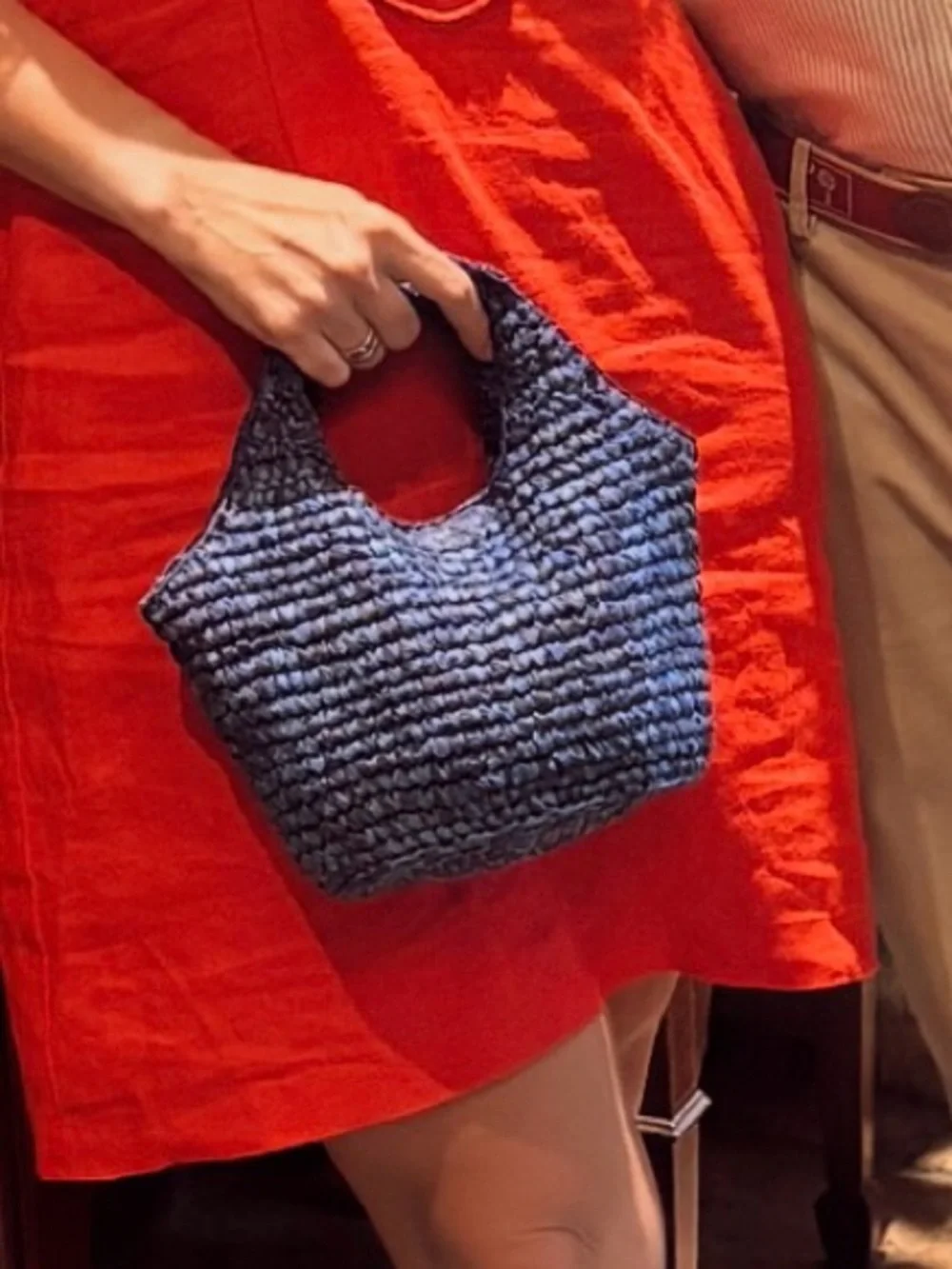 J. Crew Navy Blue Woven Purse